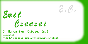 emil csecsei business card