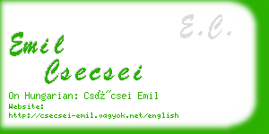 emil csecsei business card